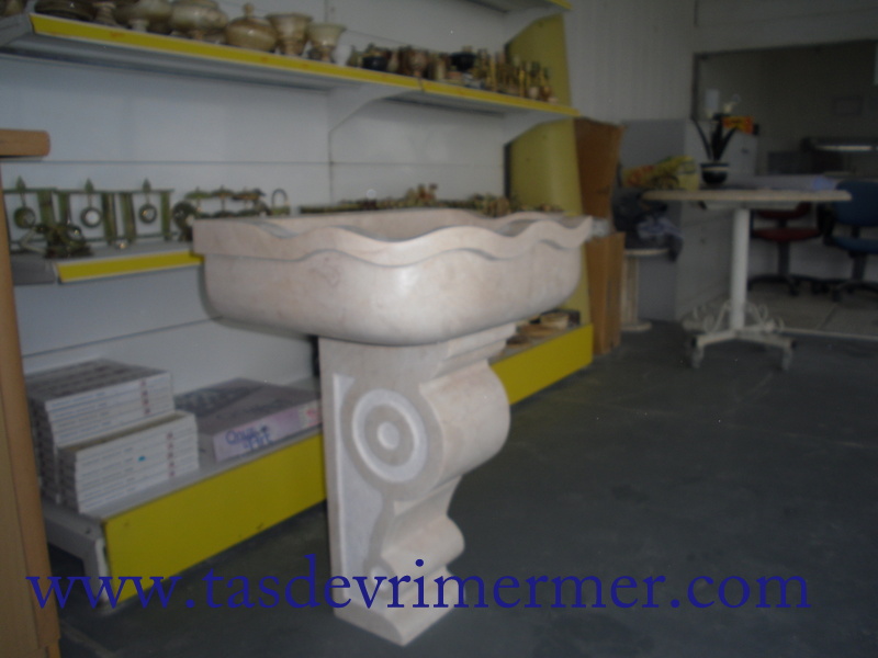 Mermer Levabo Bej Yelpaze